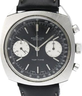 Breitling Pre-owned Top Time 2011 Polshorloge - Heren - Vintage Horloges - Zwart - ONE Size - Leer - Vintage