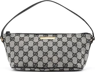 Gucci Tweedehands leren handtassen - Dames - Vintage Handtas - Grijs - ONE Size - Satijn - Vintage