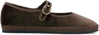 Nokwol Mel Velvet Mary Jane - Dames - Ballerinas - Bruin - 36 EU - Wol - Schoenen