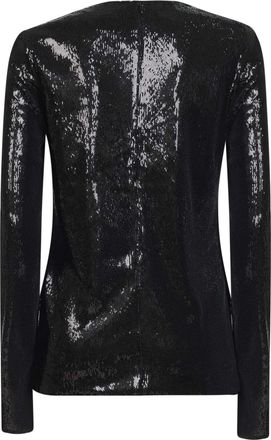 Toteme Womens Black Sequin Long-Sleeved Top Polyester Knitwear Sweater