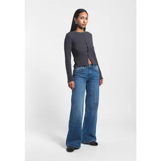 Dr. Denim Rhue Low Wide Jeans in Stream Mid Used at Nordstrom, Size 29