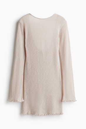 H&M Strickkleid mit tiefem R&uuml;ckenausschnitt - Beige