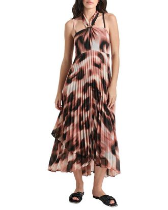 DKNY Dkny Print Chiffon Pleated Midi Dress