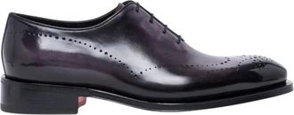 Santoni Oxford Schoenen - Heren - Nette schoenen - Grijs - 41 EU - Leer - Schoenen