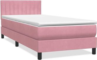 vidaXL Cama Box Spring Con Colch&oacute;n Terciopelo Rosa 90x220 Cm Vidaxl