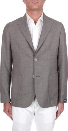 Barba Heren Op Maat Gemaakt Wollen Jas - Heren - Blazers - Grijs - M - Wol - Jassen