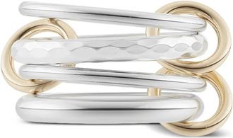 Spinelli Kilcollin 18kt geelgouden Hammered Silver ring - Zilver