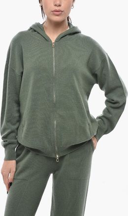 Bruno Manetti Maglia Hoodie in Cashmere con Zip Frontale Bruno Manetti