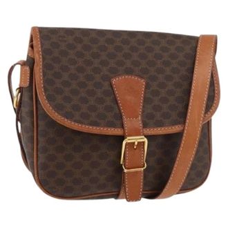Celine Pre-owned Cross Body Bags, female, Brown, Size: ONE SIZE Pre-owned Vintage Macadam Shoulder Bag