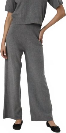 French Connection Javier Knit Wide Leg Pant In Med Heather Grey