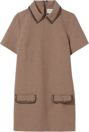 Claudie Pierlot Abito in pelle con motivo pied-de-poule - Toni neutri