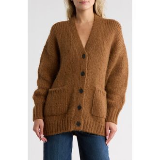 Frame Denim Boucl&eacute; Longline Cardigan in Camel at Nordstrom Rack, Size Medium