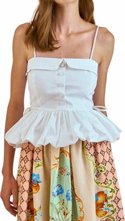 Hunter Bell Juliana Faux Button-Front Top In White