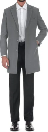 English Laundry Wool Blend Slim Fit Single Breasted Top Coat In Grey