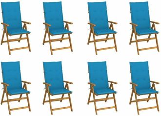 vidaXL Vidaxl - Sillas De Jard&iacute;n Plegables Y Cojines 8 Uds Madera Maciza Acacia