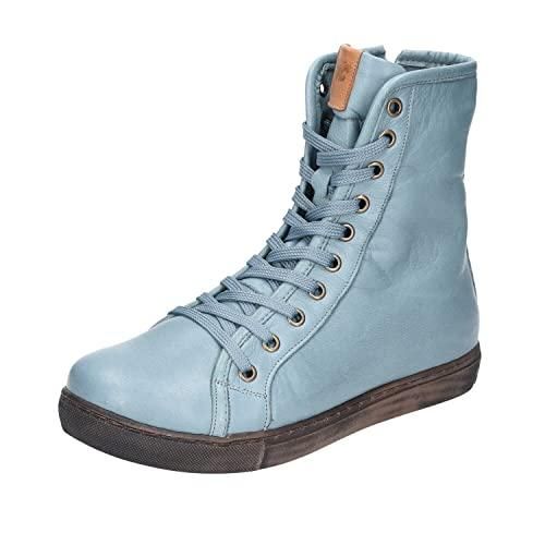 Andrea Conti Bottes pour Femme mi-Mollet, Bleu pétrole, 39 EU dès