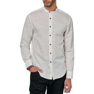 Brooklyn Brigade Axel Long Sleeve Mandarin Collar Shirt in White at Nordstrom Rack, Size Xx-Large