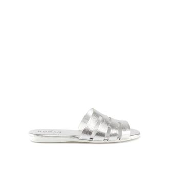 Hogan Flat Metallic Sandals