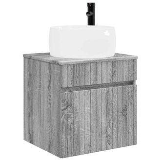 vidaXL Vanidad De Lavabo Montada En La Pared Sonoma Gris Vidaxl