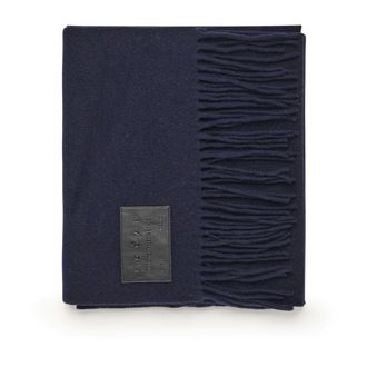 Hogan Winter Jackets, female, Blue, Size: ONE SIZE Fringed Scarf