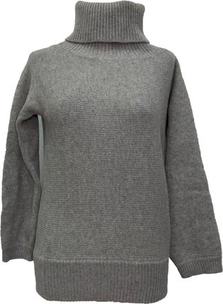 Joseph Knitted Rolled Neck Sweater in Grey Wool