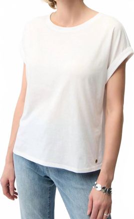 Joseph Ribkoff Crew Neck Short Sleeve Cotton T-Shirt In Vanilla
