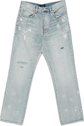 Purple Distressed-effect Denim Jeans