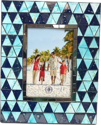 Beachcombers Wood Mosaic Photo Picture Frame Holder in Blue at Nordstrom, Size Medium
