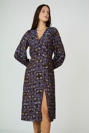 See U Soon Halflange jurk, lange mouwen, V-hals