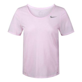 Nike (WMNS) Nike City Sleek Dri-FIT Quick Dry Running Short Sleeve Pink T-Shirt CU3235-663
