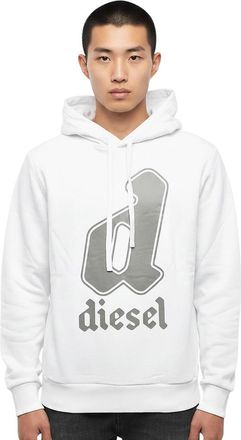 Diesel White Logo Regular Hoodie