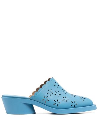 Camper Bonnie floral cut-out mules - Blue