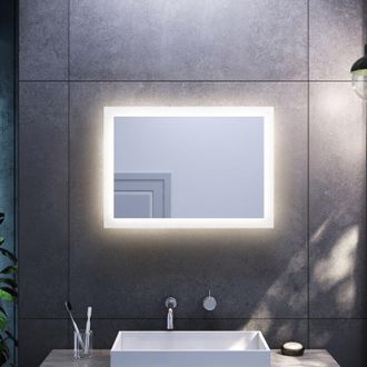 Sonni Espejo De Ba&ntilde;o Con Luz Led 70x50cm Espejo Para Ba&ntilde;o Horizontal Con Interruptor De Pared Para Ba&ntilde;o Tocador Dormitorio - Sonni