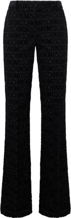 Moschino Elegante wijde broek met hoge taille - Dames - Wijde Broeken - Zwart - XL - Katoen - Broeken