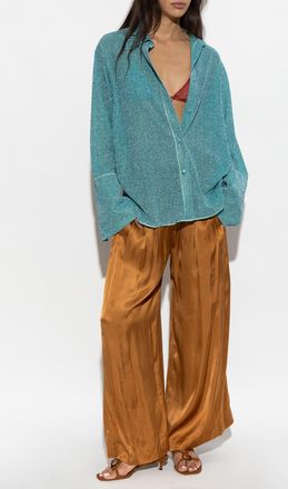 Os&eacute;ree Shirt With Lurex Thread, Womens, Blue