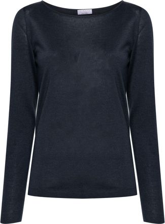 Brunello Cucinelli fine-knit sweater - women - Cashmere/Silk - M - Blue