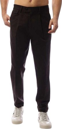 HUGO BOSS Chinos voor heren met plooien aan de voorkant (Bruin)