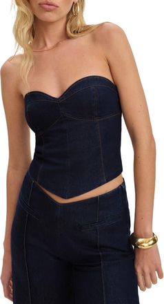 Reformation Kamila Denim Bustier Top in Seneca at Nordstrom, Size 10