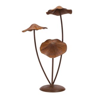 Melrose International Bronze Metal Mushroom Garden Accent 18.25H - Bronze