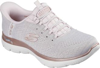 Skechers Arch Fit Summits - Soft Shimmer Textile Womens Light Pink Standard Trainers - Size UK 3