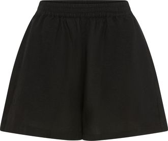 Boss Orange by Hugo Boss Shorts BOSS ORANGE Tallan Premium Damenmode, Damen, Gr. 36, N-Gr, schwarz 001, Leinenmischung, Obermaterial: 53% Leinen, 47% Viskose, unifarben, kurz,