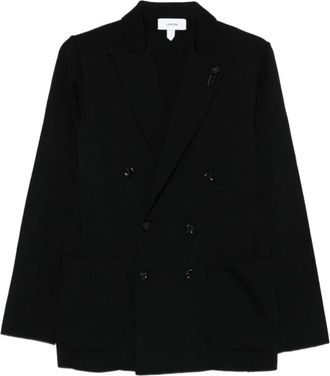 Lardini Enkelrijige wollen gebreide blazer - Heren - Blazers - Zwart - S - Wol - Jassen