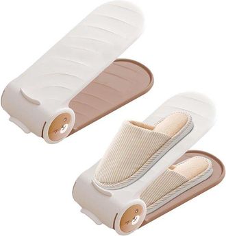 OEM Organizador De Zapatos - Apilador De Zapatos - Ahorrador De Espacio - Doble Capa - 2 Piezas - Beige