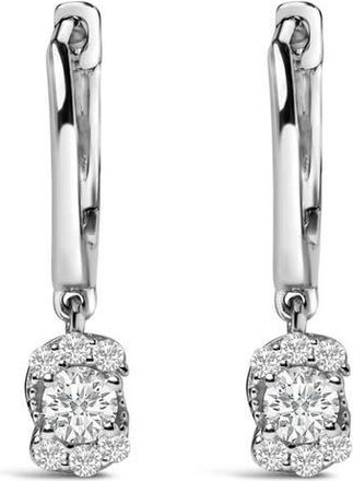 House of Brilliance Sterling Silver 1/2 Cttw Lab Grown Diamond Floral Cluster Drop Earrings at Nordstrom