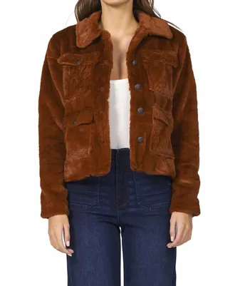 Dear John Denim Autumn Fleece Jacket In Burning Wood