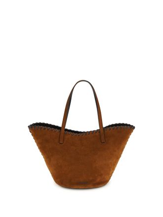 Staud Womens Handbag Caro Suede Tobacco-Espresso Calf Leather Shoulder Bags Tobacco/espresso