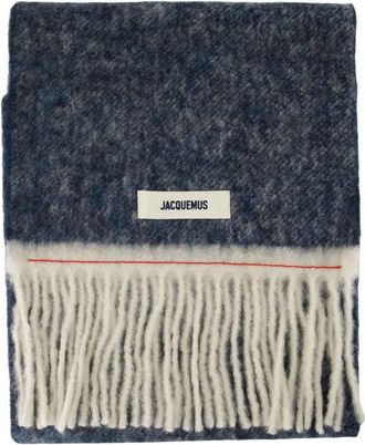 Jacquemus Unisex Scarf Navy Wool