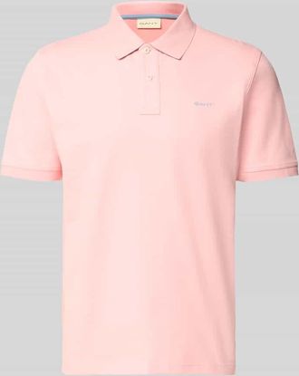 GANT Regular Fit Poloshirt mit Logo-Stitching in Pink, Gr&ouml;&szlig;e XXXL