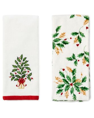 Lenox Set Of 2 Holiday Tree Kitchen Towels