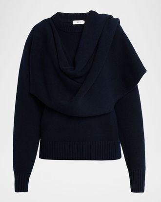 A.L.C. Davin Draped Wool Sweater